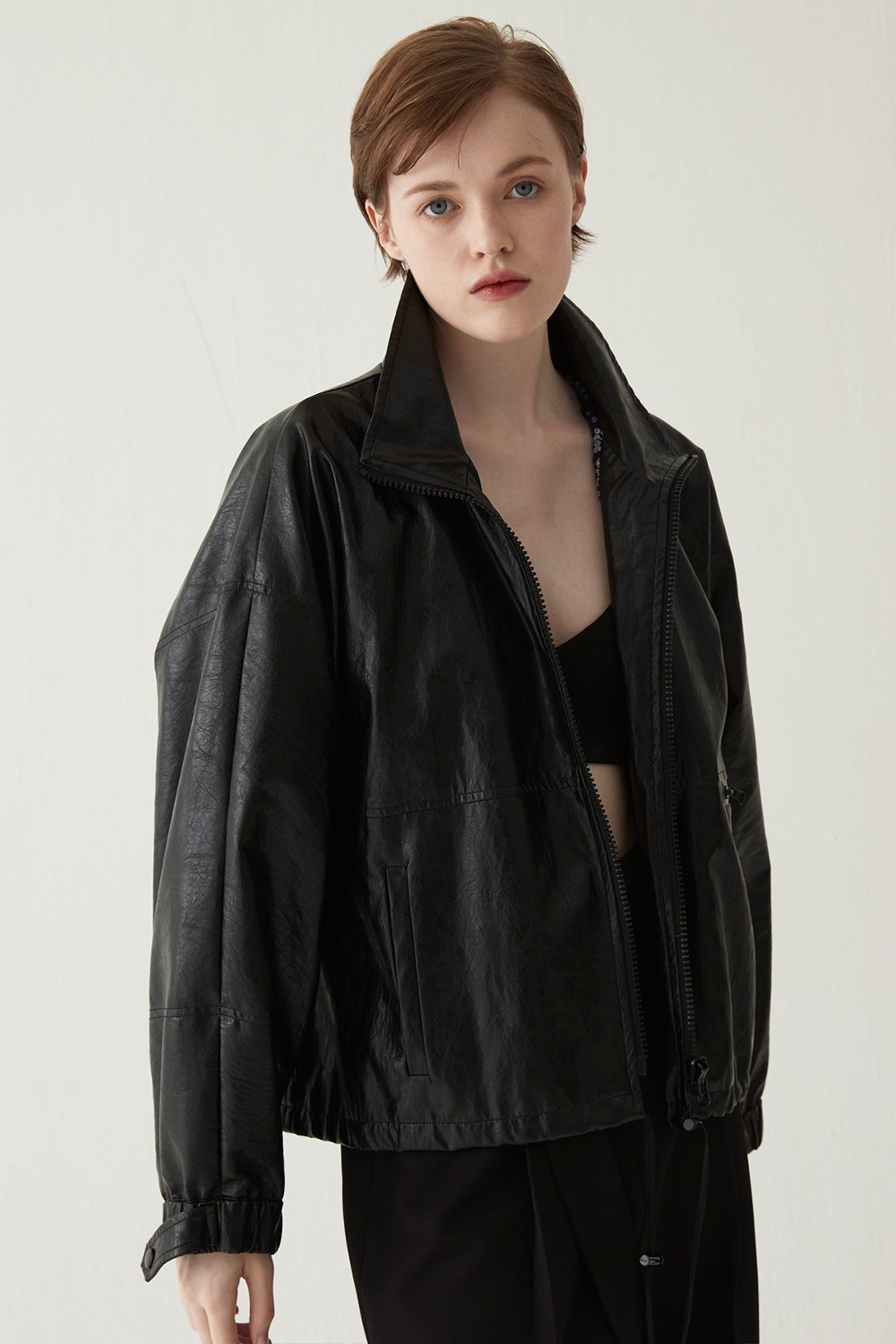 Reversible Leather Jacket-Black